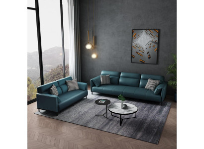 Design Wohnlandschaft Deko Sofagarnitur 3+2 Sitzer Ledersofa Wohnzimmer