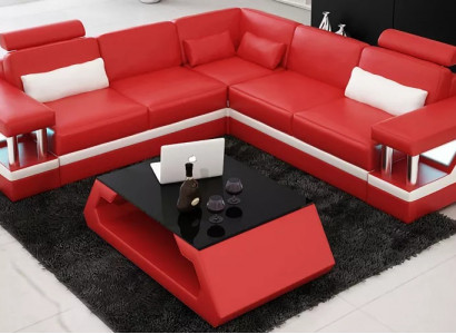 Wohnlandschaft Sofa Garnitur Eckgarnitur Ledersofa Polster Polster Couch