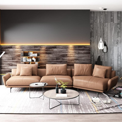 Ecksofa L-Form Modernes Sofa Deko Ledersofa Ecksofa Polster Wohnlandschaft