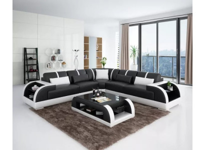 Design Moderne Ecksofa Wohnzimmer Möbel Eckcouch Lederpolster Couch