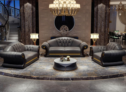 Chesterfield Sofagarnitur Polster Couch sitz Garnituren 2tlg. Set 3+2 Sitzer Neu