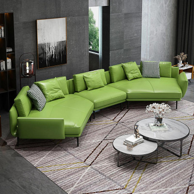 Edle Ecksofa U-Form Wohnlandschaft Sofa Couch Polster Ecke Garnitur Ledersofa