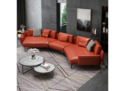 Wohnlandschaft Garnitur Design Modern Sofa Ecksofa Sofa U-Form Ledersofa Couch
