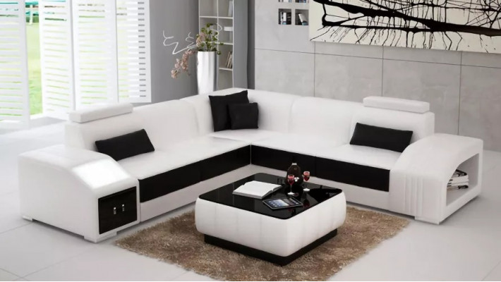 Design Ecksofa Wohnzimmer Eckcouch Lederpolster Couch Sofa L Form
