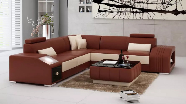 Design Ecksofa Wohnzimmer Eckcouch Lederpolster Couch Sofa L Form
