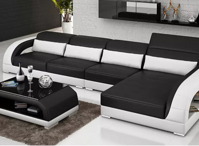 Design Eckcouch Ecksofa Wohnzimmer Moderne Lederpolster Couch Sofa