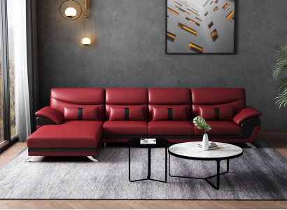 Design Wohnzimmer Lederpolster Ecksofa Eckcouch Couch Sofa L Form