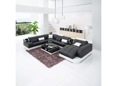 Wohnzimmer Design Ecksofa Möbel Moderne Eckcouch Lederpolster Couch