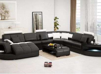 Eckcouch Design Ecksofa Wohnzimmer Möbel Lederpolster Couch Sofa Wohnlandschaft