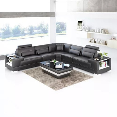 Design Wohnzimmer Sofa Möbel Eckcouch Ecksofa Lederpolster Couch