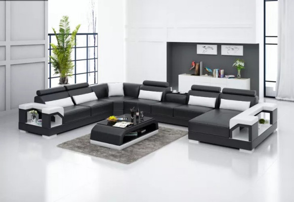 Design Ecksofa Wohnzimmer Möbel Deko Moderne Eckcouch Lederpolster Couch