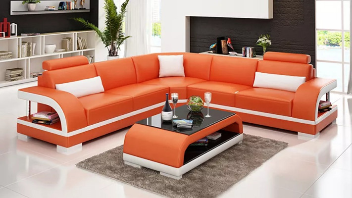 Wohnzimmer Leder xxl couch sofa moderne designer eckpolster polster