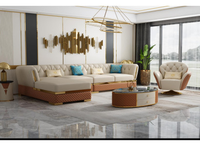 Exklusive Ecksofa Möbel Wohnzimmer Couch Polster Luxus Sofa Eckgarnitur