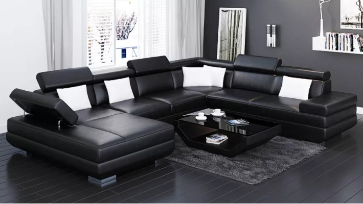 Ecksofa Wohnzimmer Design Moderne Eckcouch Lederpolster Couch Sofa