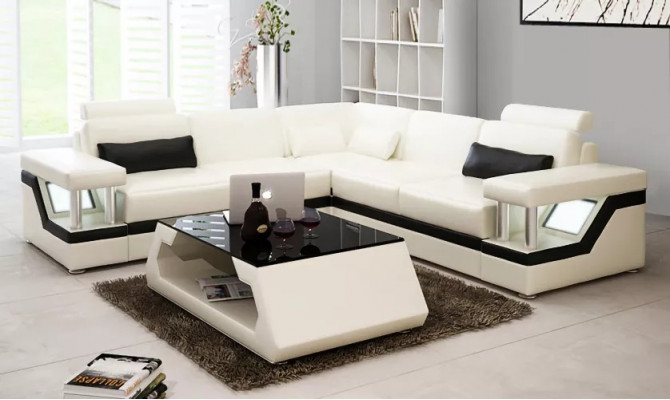 Eckcouch Design Ecksofa Wohnzimmer Möbel Lederpolster Couch Sofa