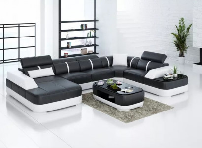 Leder xxl couch sofa wohnzimmer landschaft moderne designer eckpolster
