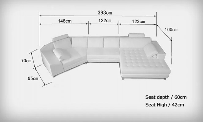 Moderne Sofa Ecksofa U Form Ledersofa Eckcouch Polster Designer Sofa