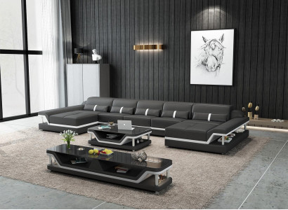 Ecksofa Sofa Couch Sofa Wohnlandschaft ledersofa leder möbel wohnzimmer garnitur