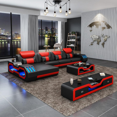 Designer Wohnlandschaft Polster L Form Ecksofa Eck Garnitur Sofa Couch Ecke led