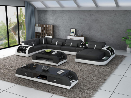 Moderne Designer Ecksofa U Form Wohnlandschaft Couch Sofas Polster Ecke Sofa Neu