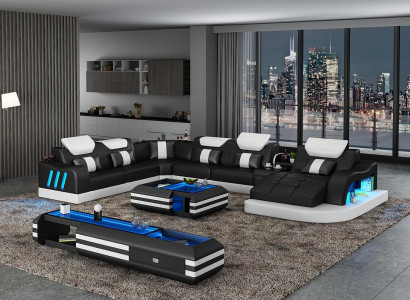 Ecksofa Ausgefallene Wohnlandschaft Polster eckgarnitur couchen sofas usb led