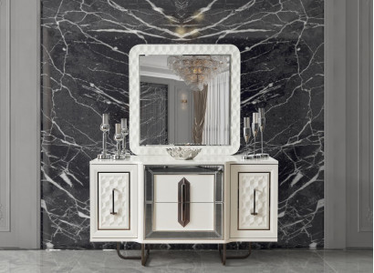 Sideboard Weiße Kommode Konsolen Tisch Spiegel 2tlg. Kommoden Sideboards