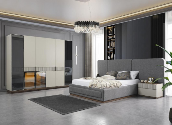 Design Bett Stoff Luxus Betten Schlafzimmer Möbel Einrichtung Doppelbett