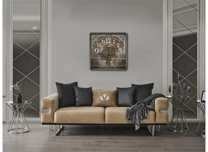 Luxus Couch mit Edelstahl Füßen Sitz Polster Designer Couchen Möbel 230cm