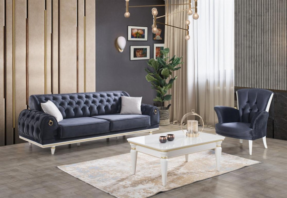 Luxus Sofagarnitur Couch Set Möbel 3+3+1 Couchtisch Möbel Textil 4tlg