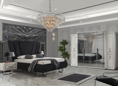 Schlafzimmer Möbel Bett Nachttische Kleiderschrank Schrank Betten 4tlg