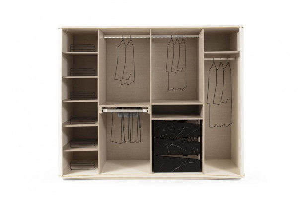 Modernes Schlafzimmer Set Schwarzes Bett + 2x Nachttische 4tlg. Kleiderschrank