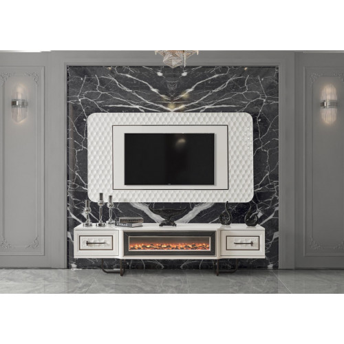 Kamin Sideboard Fernseher Ständer rtv Kommode 2tlg. Wohnwand tv board wand