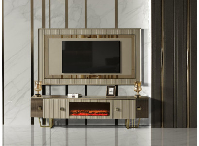 Luxus Kamin Sideboard Wohnwand Schrank Board Panel tv ständer rtv Fernseher