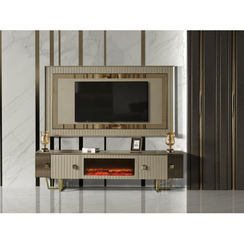 Luxus Kamin Sideboard Wohnwand Schrank Board Panel tv ständer rtv Fernseher