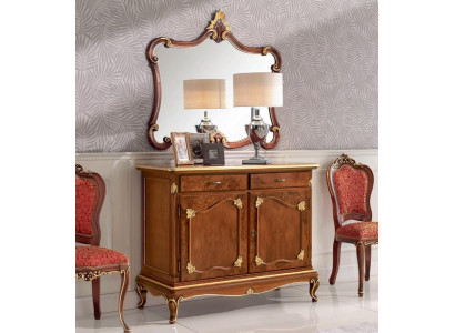 Anrichte Kommode Spiegel Kommode Schubladen Holz Art Deco Luxury Design Set 2tlg