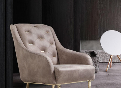 Sessel Textil Wohnzimmer Luxus Design Möbel Stühle Moderner Chesterfield