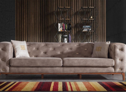 Sofa Couch 3 Sitz Polster Wohnzimmer Couchen Designer Möbel Taupe Luxus