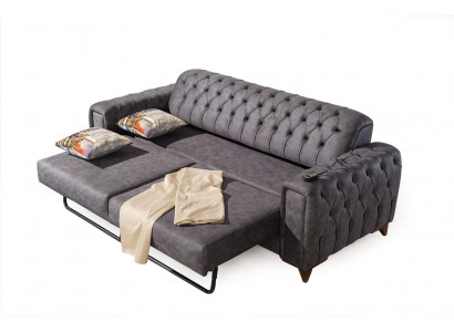 Dreisitzer Sofa 3 Sitzer Sofas Sessel Stoff Couch Möbel Textil Farbe Grau
