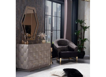 Kommode Anrichte Kommoden Spiegel Set Echtes Holz Italienische Möbel Modern Stil