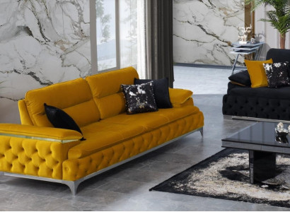 Italienischer Stil Modern Dreisitzer Sofa Wohnlandschaft Textilsofa 3 Sitzer Neu