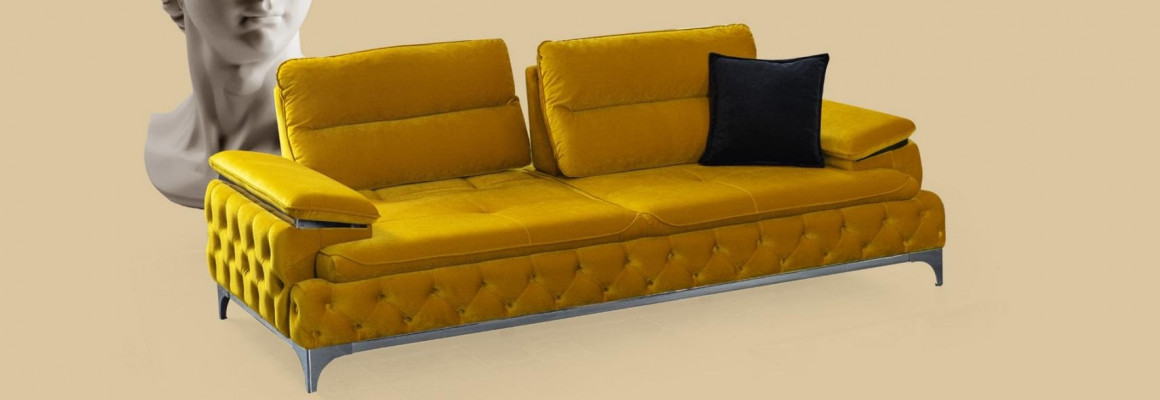 Italienischer Stil Modern Dreisitzer Sofa Wohnlandschaft Textilsofa 3 Sitzer Neu