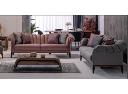 Sofagarnitur Couch Polster Modern 3+3 Sitzer Set Design Sofas Polster Textil Neu