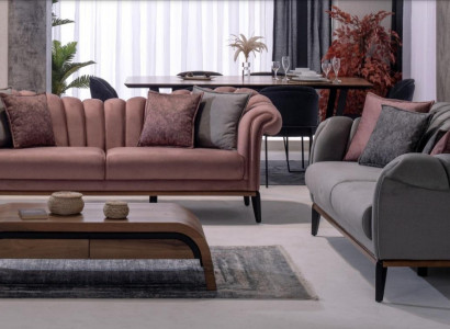 Sofagarnitur Couch Polster Modern 3+3 Sitzer Set Design Sofas Polster Textil Neu