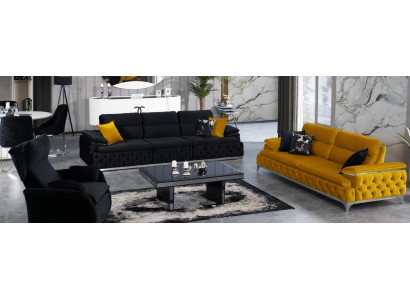 Sofagarnitur 3+3 Sitzer Set Design Sofas Polster Couchen Stoff Relax