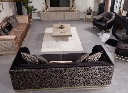 Sofagarnitur 3+3+1+1 Sitzer Polster Sofa Wohnlandschaft Sofas Couch