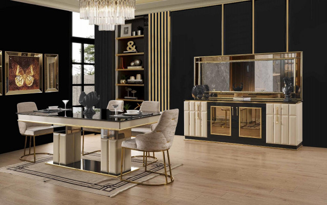 Kommode xxl Sideboard mit Spiegel Sideboards Holz Kommoden Möbel 2tlg