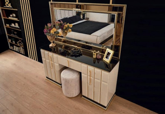Schminktisch Kommode mit Spiegel Konsole Kommoden Schlafzimmer 2tlg.
