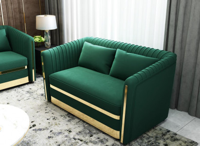 Grün Designer Sofa Couch Polster xxl 2 Sitzer Big Sofas Couchen Textil Leder
