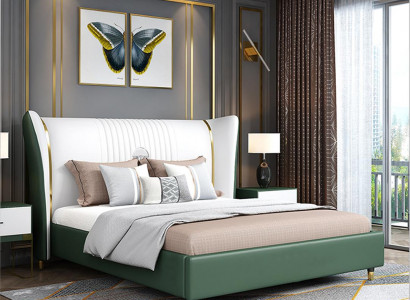 Designer Polster Doppelbett Betten Bett Schlafzimmer Textil Ehebett Leder