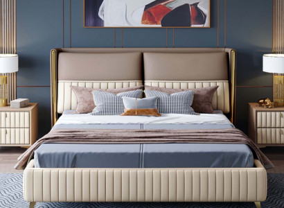 Bett 3 tlg. Schlafzimmer Set Design Modern Luxus Schlafzimmer Nachttisch